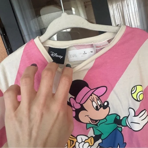 Zara kids x Disney tee Minnie Mouse tennis mickey striped toddler girl graphic - Picture 3 of 8